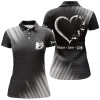 Custom Name Multi color Women Golf Polo Shirts Peace Love Golf, Personalized Best Womens Golf Shirts