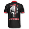 Custom 3D All Over Print Skull Red Argyle Pattern Custom Billiard Jerseys for Men, Billiard Shirt, Skull Shirt