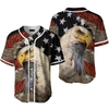 American Flag Bald Eagle Baseball Jersey, Idea Gift for Men & Women