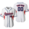 Custom Name Baseball Jerseys Dominicana White Blue Red, Idea Gift for Men & Women