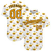 Custom White White-Texas Orange 3D Pattern Design Halloween Pumpkins Funny Faces Baseball Jersey