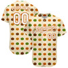 Custom White White-Texas Orange 3D Pattern Design Halloween Pumpkins Funny Faces Baseball Jersey