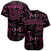 Custom 3D Pink Ribbon Breast Cancer Awareness Month Women Health Care Support Authentic Baseball Jersey
