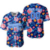 Custom Pinky Coral Floral Pattern Royal Pink Custom Baseball Jerseys For Men & Women