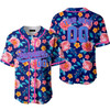 Custom Pinky Coral Floral Pattern Royal Pink Custom Baseball Jerseys For Men & Women
