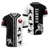Karate Black And White - Baseball Jersey