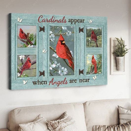 Cardinal Appear When Angels Are Near, Cardinal Bird, Poster Decor Poster and Canvas