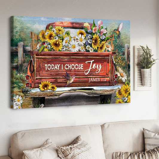 Today I Choose Joy, Farmer Poster, Flower Truck Poster and Canvas