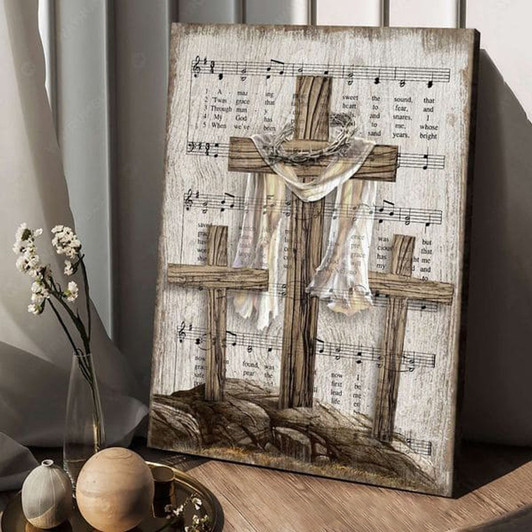 God Cross, Music Sheet, Poster Decor, Believe In God Poster and Canvas