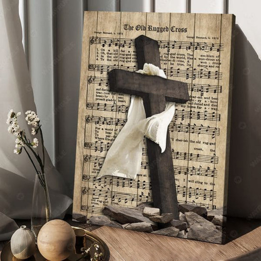 The Old Rugged Cross, God Cross, Music Sheet, Poster Decor Poster and Canvas