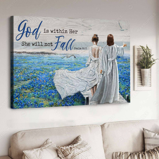 God Is Within Her She Will Not Fall, Wall Decor, God Poster Poster and Canvas