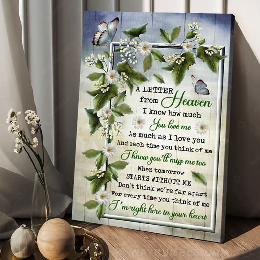 A Letter From Heaven I Know How Much You Love Me As Much As I Love You Poster and Canvas