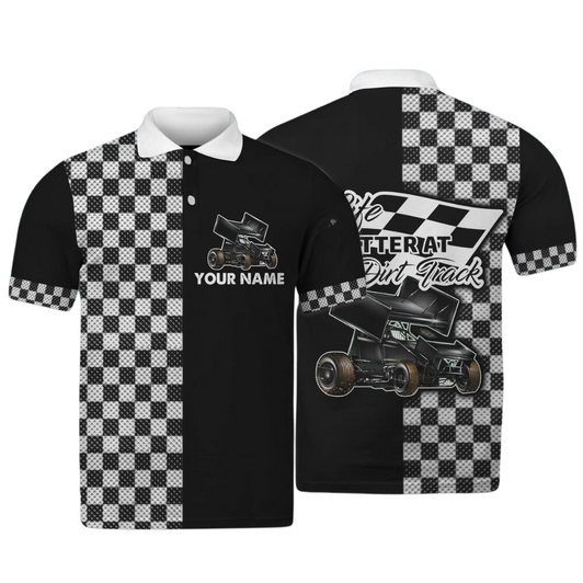 Personalized 3D Polo Shirt Dirt Racing Polo With Custom Name