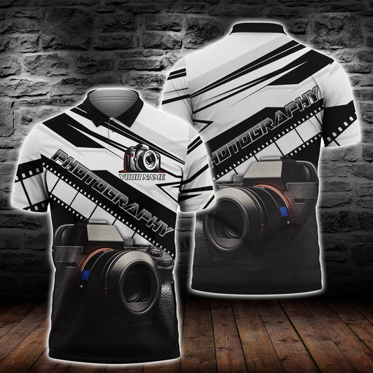Custom Photo T-Shirt Personalized Name 3D Photography Polo Shirt