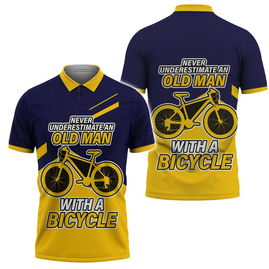 Never Underestimate An Old Man Polo Shirt Cycling Polo Shirt