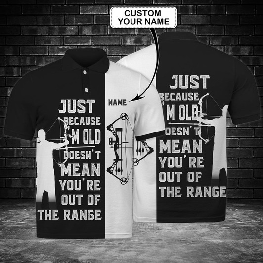 Custom Fully Printed Archery Polos With Customized Name Cool 3D Personalized Polo Shirts For Archery Team