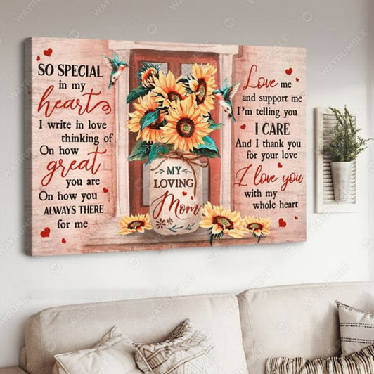 Hummingbird Sunflower, So Special In My Heart I Write In Love Thinking Of How Great You Are On How You Always There For Me Poster and Canvas