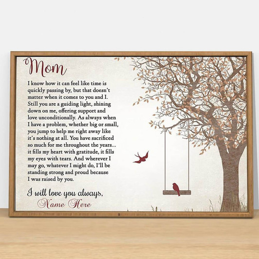 Custom Mom Poster, I Know How It Can Feel Like Time Is Quickly Passing By But That Doesn’t Matter When It Comes To You And I Poster and Canvas