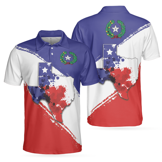 Texas Flag All Over Print Polo Shirt For Golf, Texas Map And Flag Polo Shirt, Texas Proud Shirt For Men - Perfect Gift For Men, Golfers