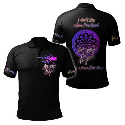 Custom Darts Player No Are You Player Printed Personalized Unisex Polo Shirt
