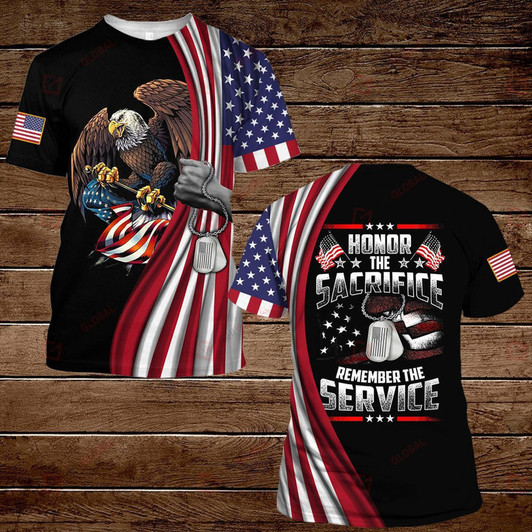 Honor The Sacrifice Remember The Service All Over Printed Shirts