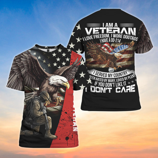 I Am Veteran I Love Freedom I Wrote Dogtags I Have  3D Shirt