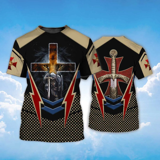 Knight Templar Of God 3D Full Print T Shirt