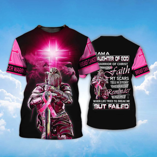 Women God Shirt Breast Cancer I Am A Daughter Of God T Shirt