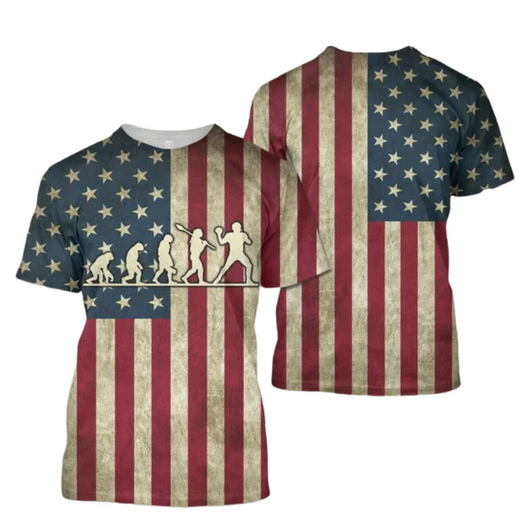 3D All Over Print American Football Shirt, Football Player Evolution Tshirt