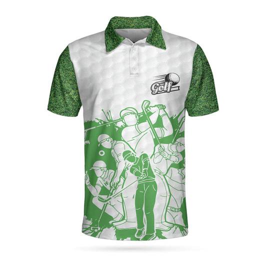 King Of The Green Golf Polo Shirt, White And Green Golf Shirt For Men, Cool Gift For Golfers Coolspod