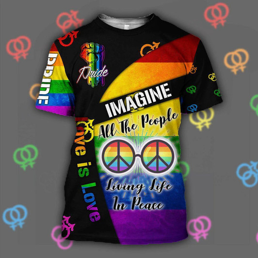 Ally Support T Shirt, All The People Living Life In Peace, Pride Shirt, Ally T Shirt