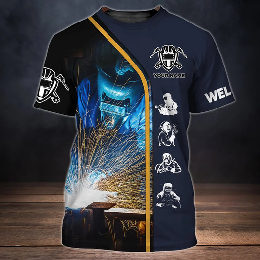 Custom Personalized Cool Welder T Shirt, 3D All Over Printed Best Shirts For Welder, Welding Shirt