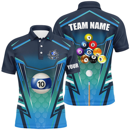 Custom 10 Ball Pool Billiard Jerseys Custom Polo Shirts For Men Best Uniform Billiard Team Shirts