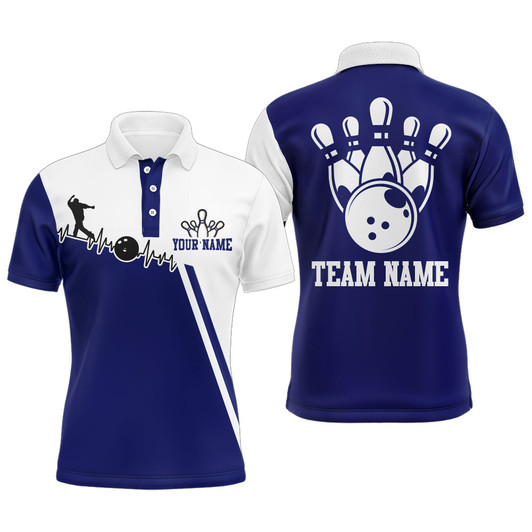 Custom Camo Bowling Polo Shirt for Men Custom Bowling Team Shirt Bowlers