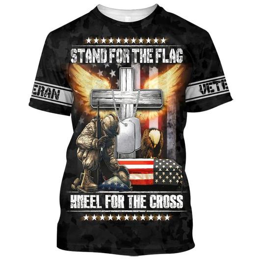 Stand For The Flag 3D Full Print T Shirt For Veteran, Best Gift To Veteran, Gifts For A Veteran
