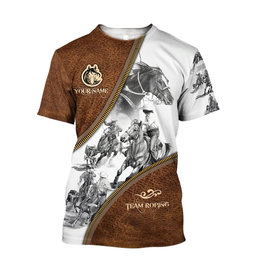 Custom Personalized Horse Riding Unisex 3D Shirts Team Roping Zipper Full Print Zip Hoodies, Tank Top Sweatshirt 3D Horse Riding Bomber