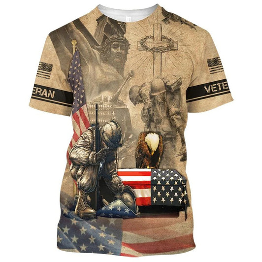 Us Army Veteran 3D All Over Print Hawaiian Aloha Shirt, Jesus Eagle American Pride Hoodie, 3D Sweatshirt Veteran