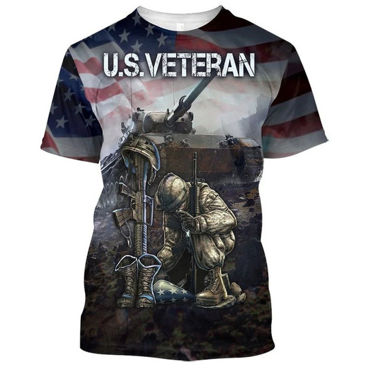 US Veteran Hawaiian Shirt, Aloha Beach Shirt For Independence Day, 3D Clothing For Veteran