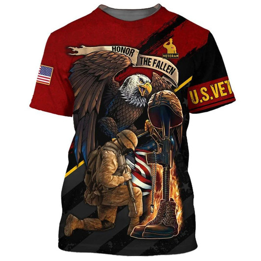 Veteran American Flag Eagle 3D Printed Hawaiian Shirt, Best 4Th Of July Independence Day Shirt