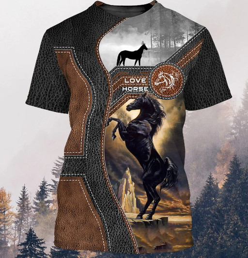 3D All Over Print Black Horse Hoodie And Tee Shirt For Men And Woman, For Horse Lovers