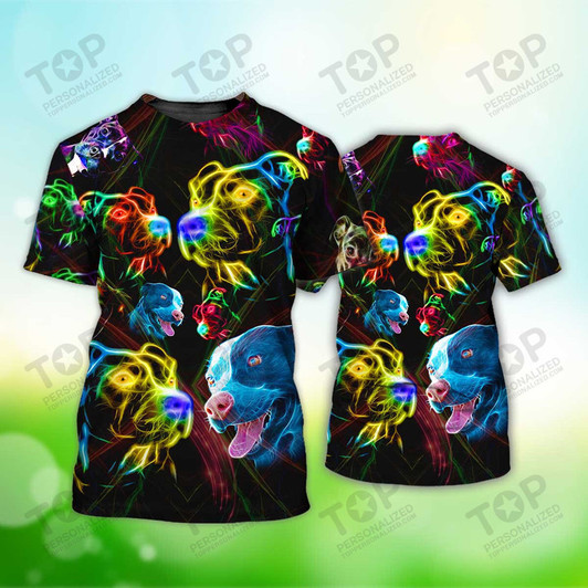 Pitbull Neon T-Shirt, Dog T-Shirt For Humans
$32.00