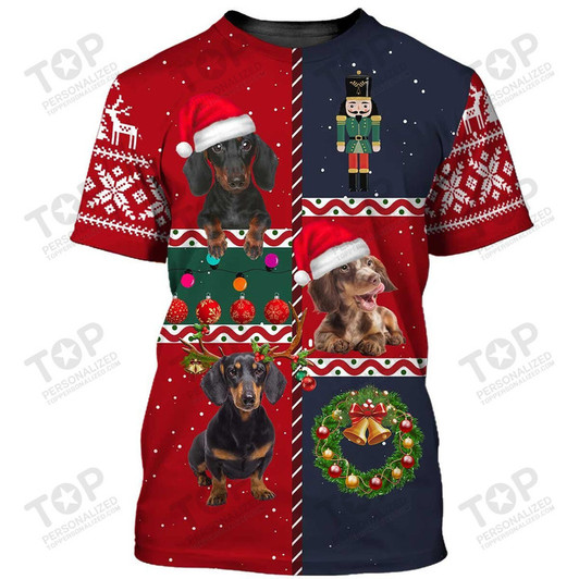Lovely Dachshund Christmas T-Shirt, Dachshund T-Shirt, Dog T-Shirt