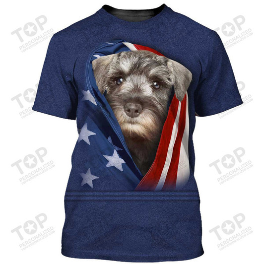 Patriot Schnauzer T-Shirt, Dog T-Shirt For Humans