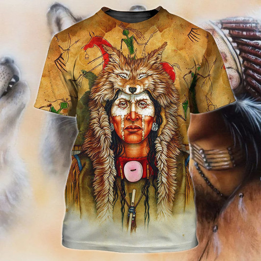 Native Wolf - 3d Full Print