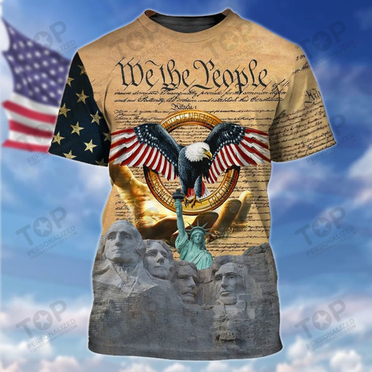 Eagle Usa Flag 3D All Over Print  Tshirt