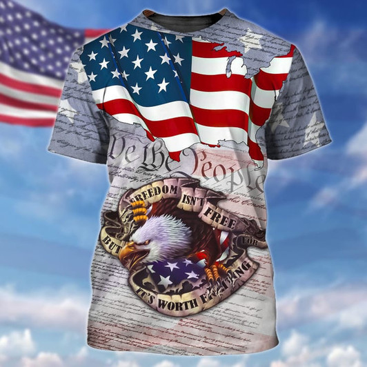 We The People Eagle Usa Flag 3D All Over Print  Tshirt