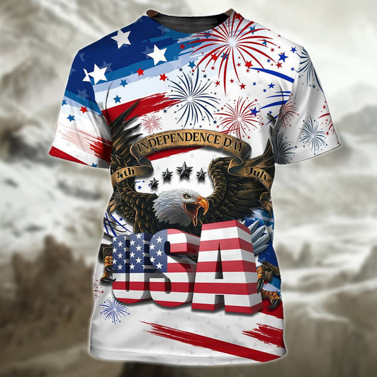 Happy Independence Day Usa Eagle 3D Tshirt