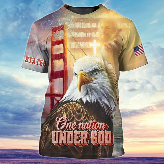 One Nation Under God Eagle 3D t shirt