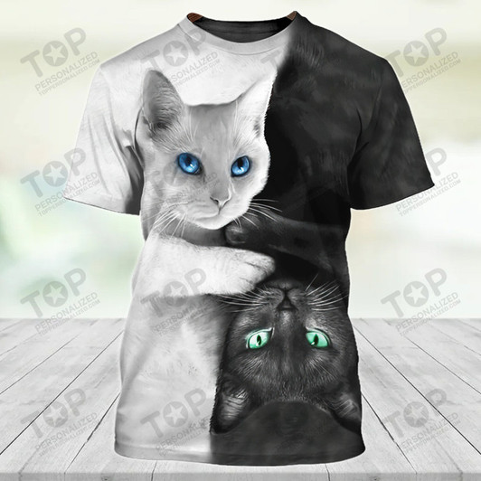 Cat White&Black  3d Full Print