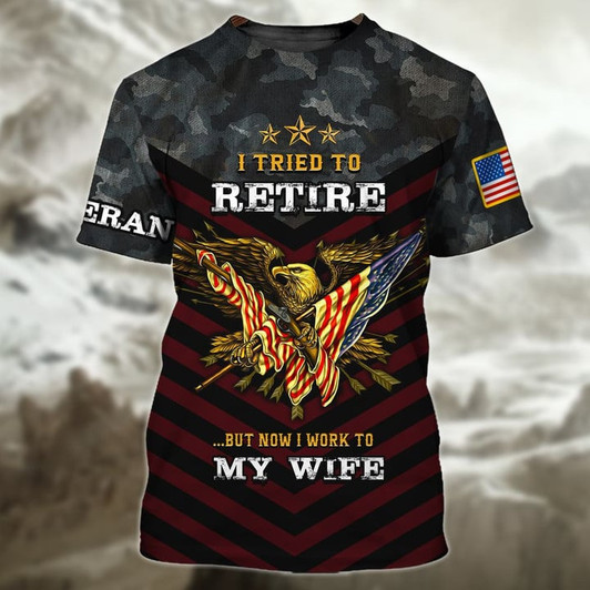 Veteran Patriotic U.S Army American Flag Men's T-Shirt